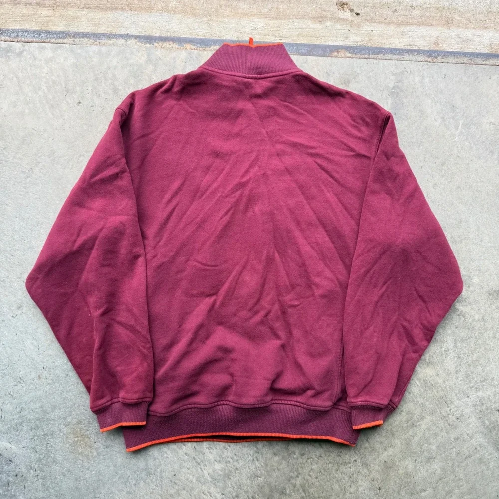 Nike Team Virginia Tech Hokies Quarter Zip Vintage Maroon Orange Mens Medium